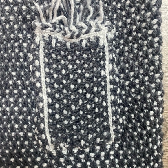 Cocogio Gray & White Crochet Knit Fringe Cardigan Sweater Made in Italy One Size - Picture 4 of 8